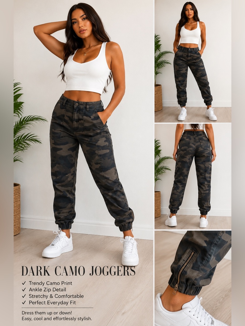 AFRM Black and Olive Casual Pants